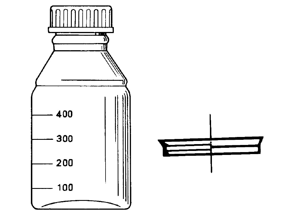 neoLab E-1430 Laborflaschen, GL 45, 250 mL, Iso-Gewinde, Kappe + Ausgiessring (10-er Pack), Borosili