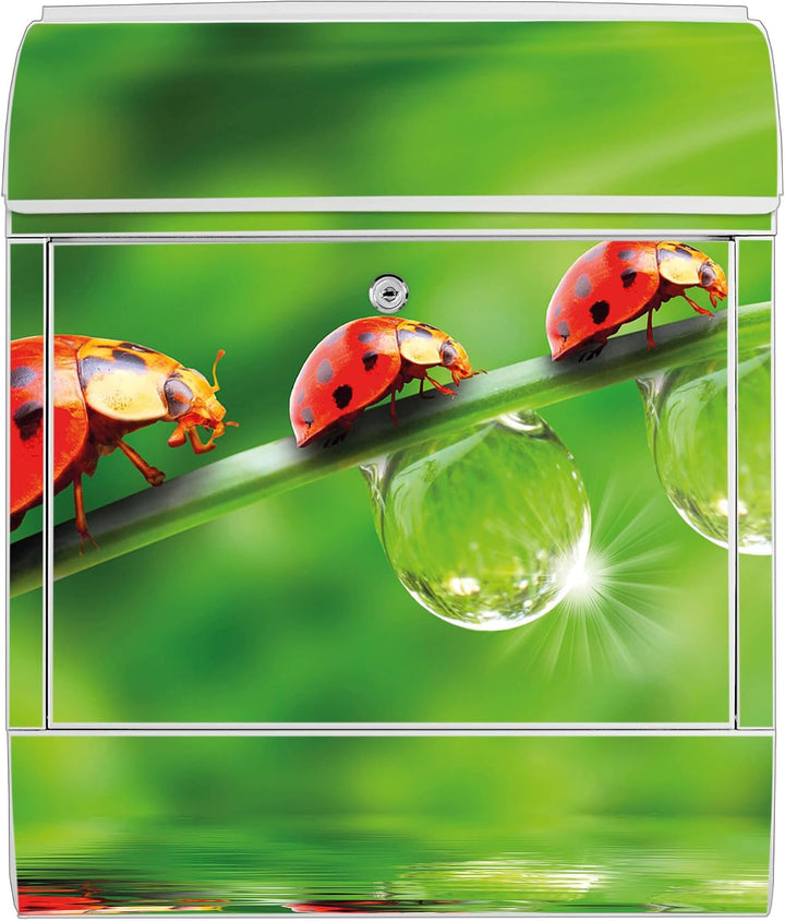 banjado® Design Briefkasten mit Motiv Für Jeden Einen 39x47x14cm &amp; 2 Schlüssel - Briefkasten Stahl w