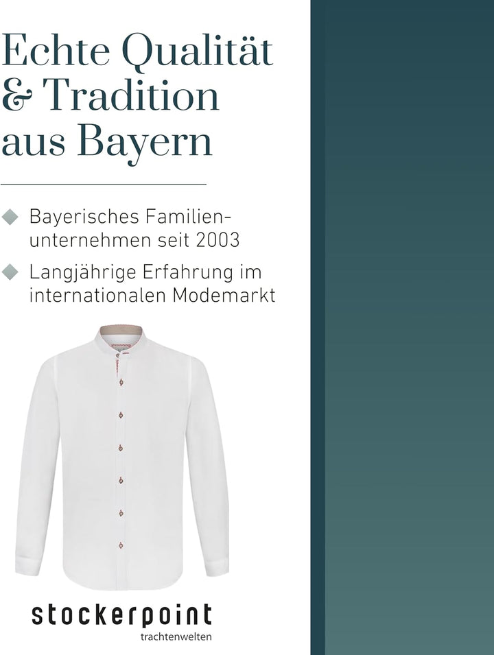 Stockerpoint Herren Trachtenhemd Raffa I Grösse S-4XL I Traditionelles & modernes Design I Atmungsak
