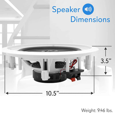 PYLE AUDIO INC PDIC81RD 8 Zoll 2-Wege-Flush Mount Unterputzkabel Einbau-Lautsprecher zur Montage an