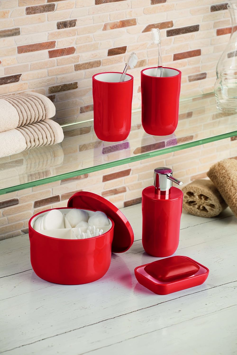 Spirella – Cocco Badezimmer-Abfalleimer – Schwenkdeckel mit Beutelhalterring – Ideal als Kosmetikeim