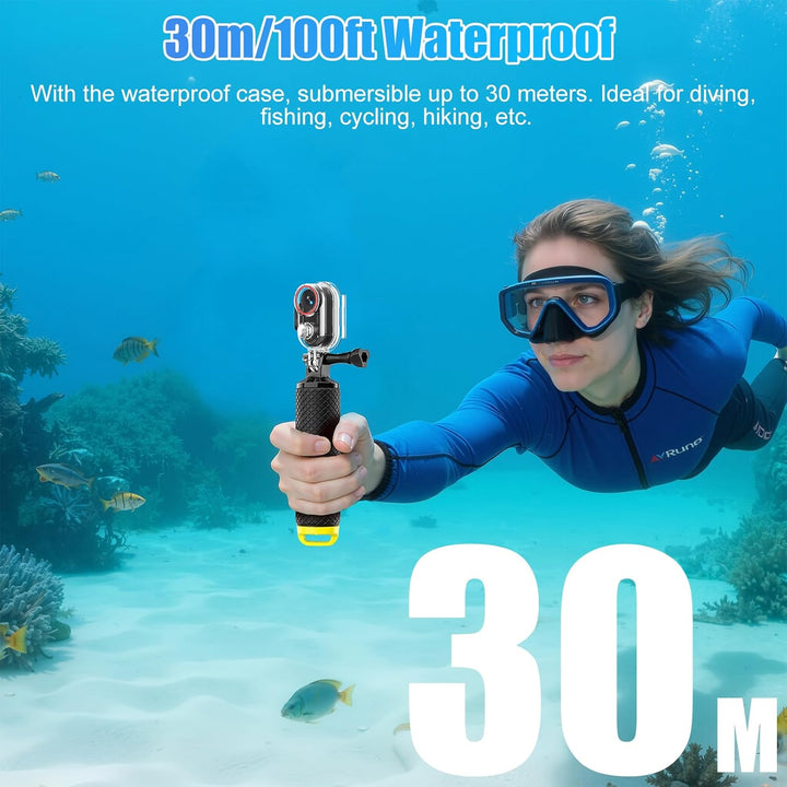 OBEST Action Cam 4K Bildstabilisierung WiFi Action Kamera Stabilisator Wasserdicht Mini Bodycam Körp