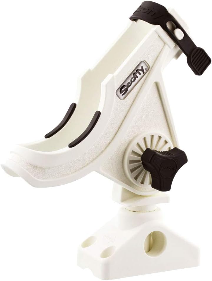 Scotty Baitcaster/Spinnrutenhalter mit 241 Seitendeck-Halterung Weiss, Weiss