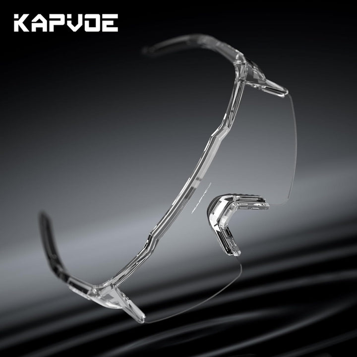 KAPVOE Photochromatische Selbsttönend Fahrradbrille TR90 Rahmen für Herren Damen Jungen Mädchen Klar