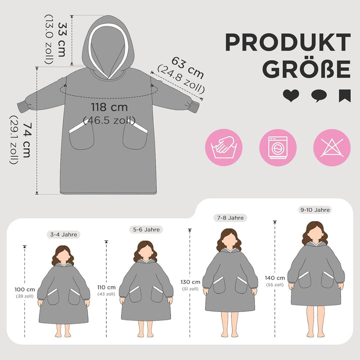 OLAOLA Schmetterling Tragbare Decke Hoodie Im Dunkeln Leuchten, üBergrossEr Decken Hoodie Mit Tasche