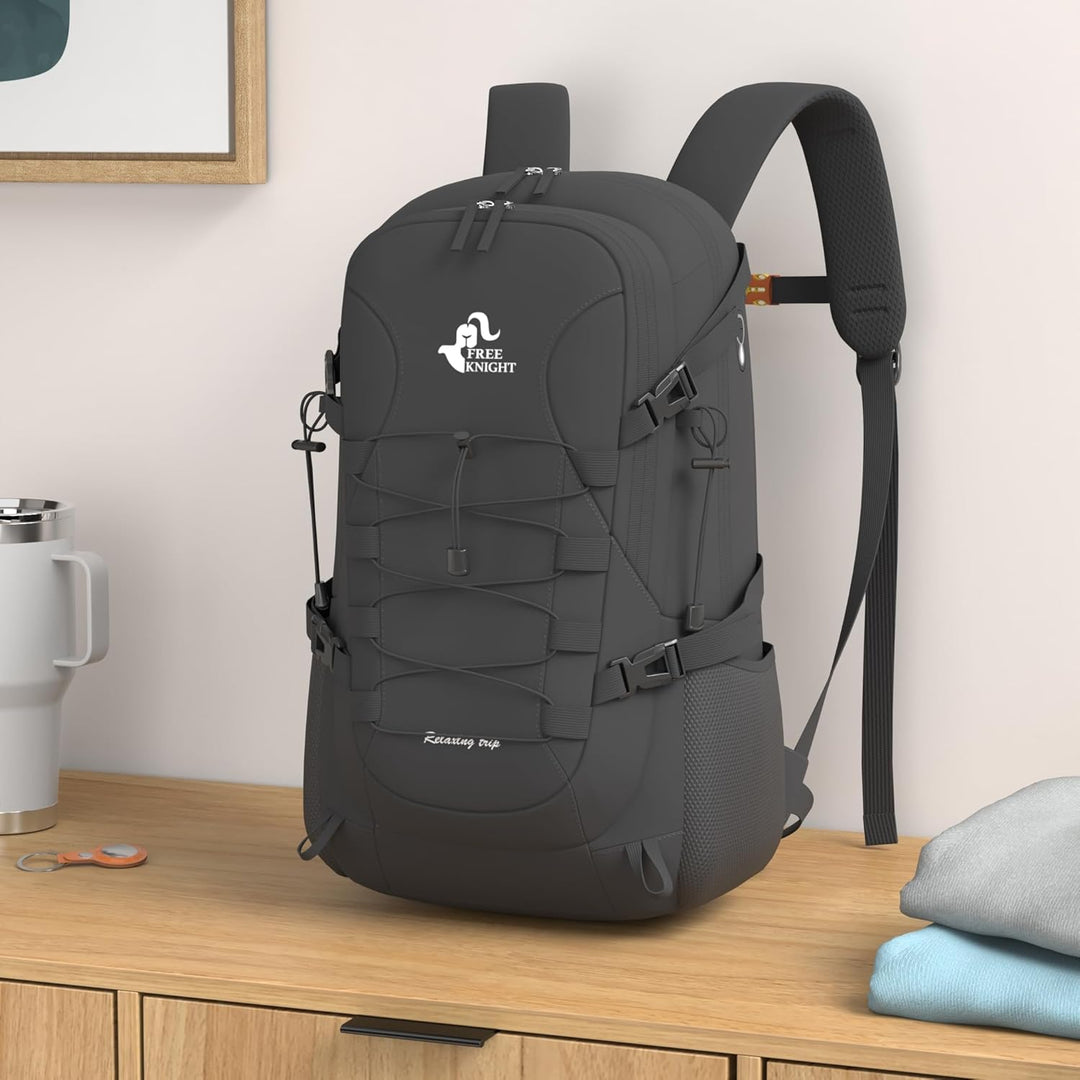 Bseash 40L Leichter wasserdichter Wanderrucksack mit Regenschutz, Outdoor Sport Reise Tagesrucksack
