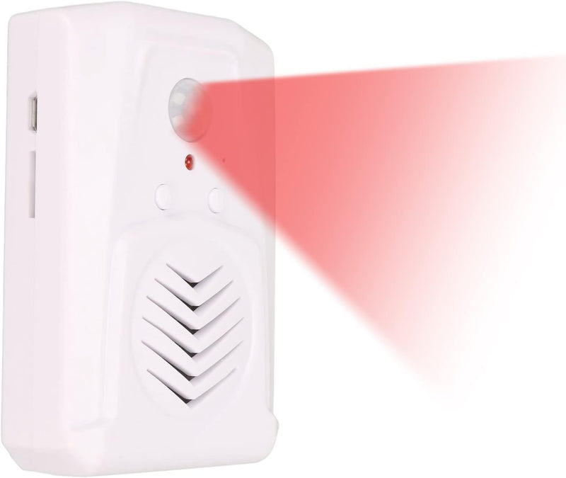 Bewegungssensor Alarm, 1W Lautsprecher Klar und Laut, 8Min Multi Segment Sprachaufzeichnung, Unterst