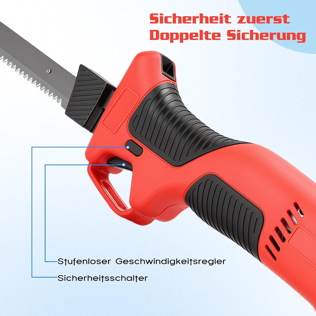 Elektromesser Kabellos Elektrisches Messer Filetiermesser mit 4 Hochkohlenstoffstahl Klingen 26–39cm