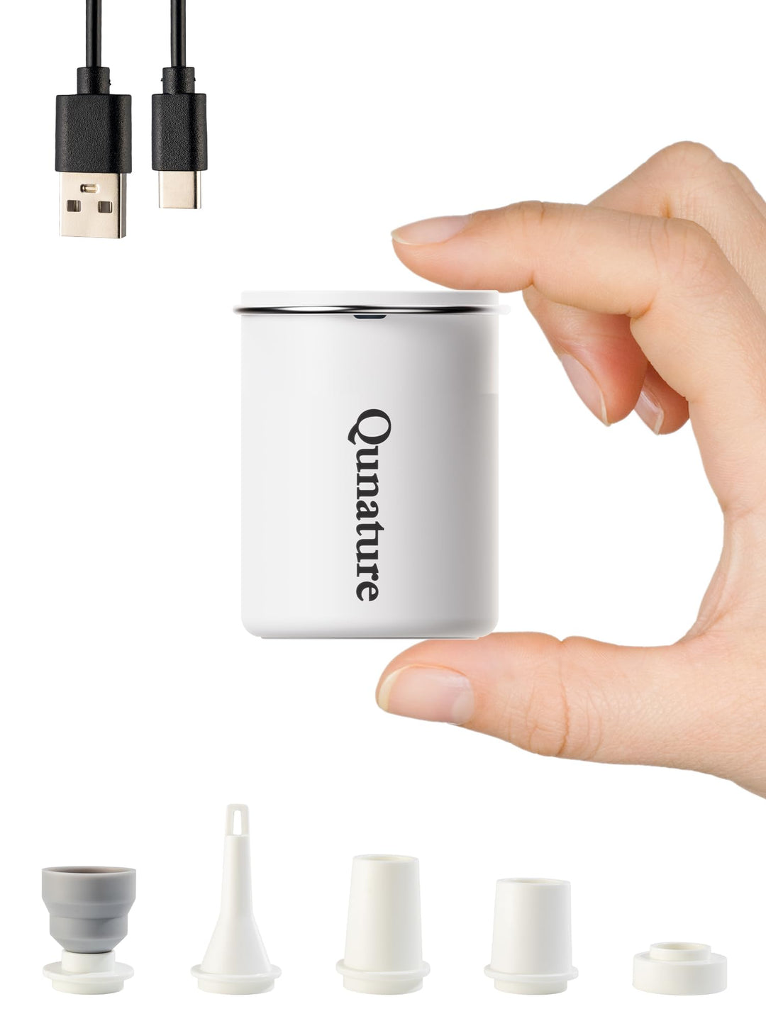 Mini Luftpumpe Elektrisch, 2 in 1 Tragbar, 5kPa &amp; 1500mAh Akku | 5 Düsen zum Aufblasen und Entleeren