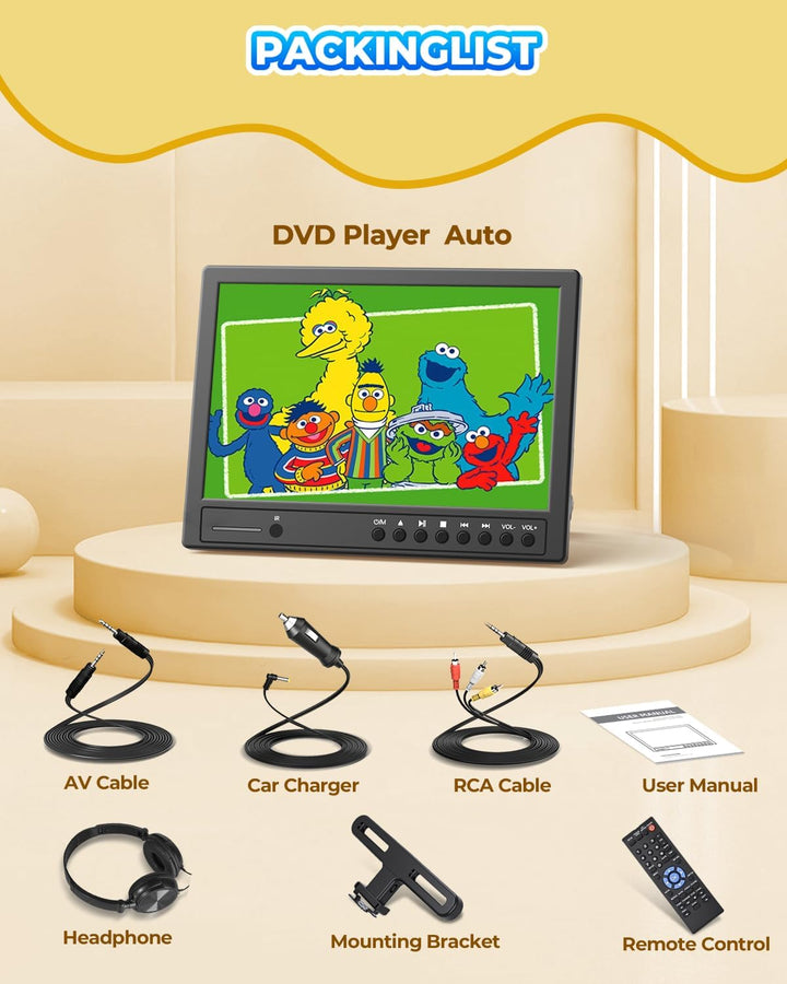 Arafuna 12,5 Zoll DVD Player Auto,1080p Auto Fernseher, DVD Player Auto Kinder Supporte l'entrée USB