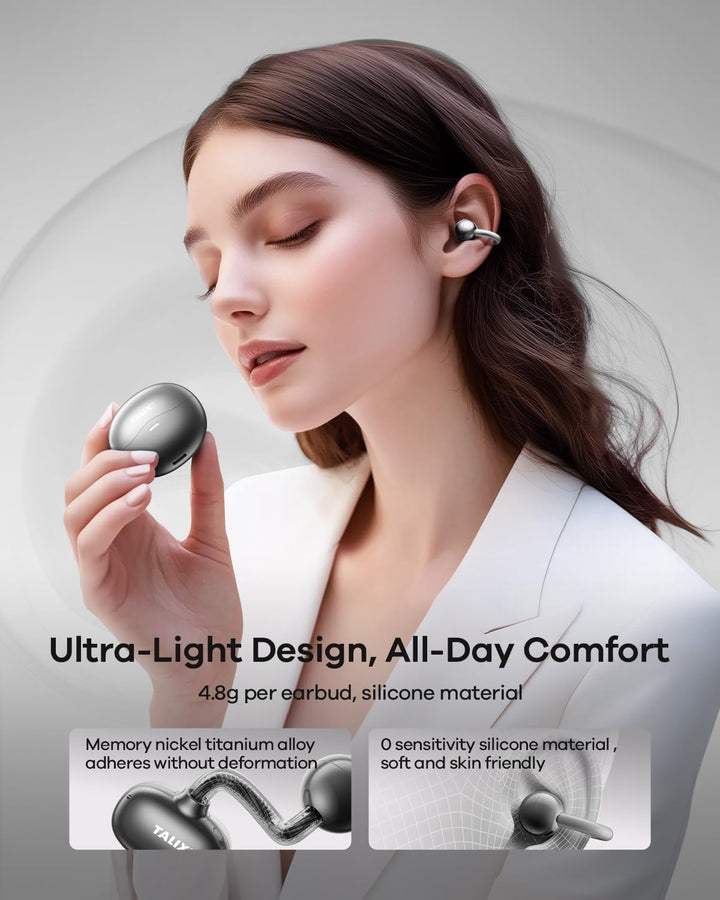 TALIX Ultra X6 Open Ear Kopfhörer,kabellose kopfhörer mit Innovatives Clip-Design, Clip On Earbuds m