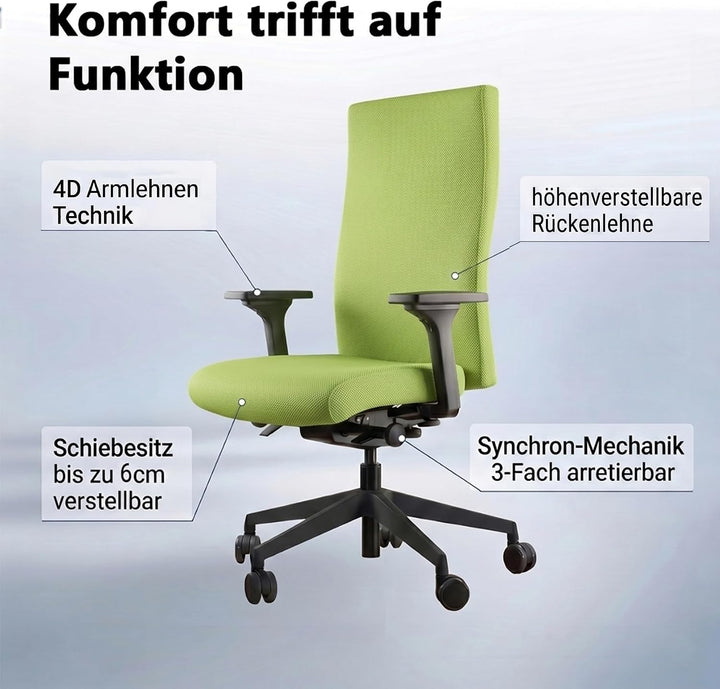 TREND OFFICE to-Strike Comfort pro sk 9248 Color, Stiftung Warentest Testsieger, ergonomischer Büros