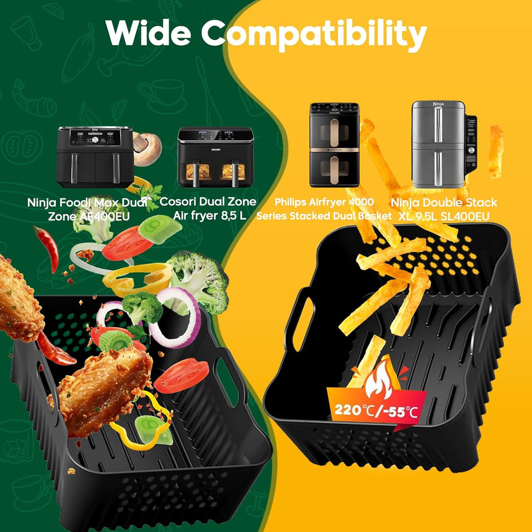 Airfryer Zubehör für Philips 4000 Series Stacked Dual Basket 10L, Airfryer Silikonform für Cosori 8,