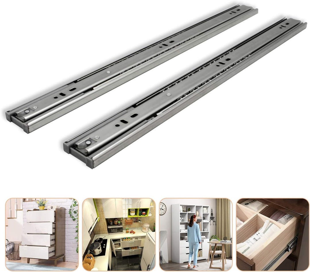 Jopassy Schubladenschienen 40CM, 45 kg Tragkraft Vollauszüge mit Kugelführungen 4 Paar (8 Stück), Sc