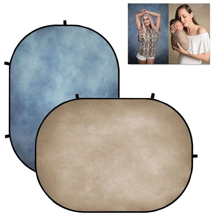 Kate Hintergrund 1,5x2m Zusammenklappbarer Hintergrund Hellbrauner doppelseitiger Hintergrund Blaue
