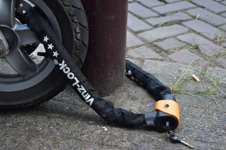 VINZ Jannu Kettenschloss ø10mm | ART 3 Zertifikat | Schloss für Roller E-Scooter Motorrad Moped E-Bi
