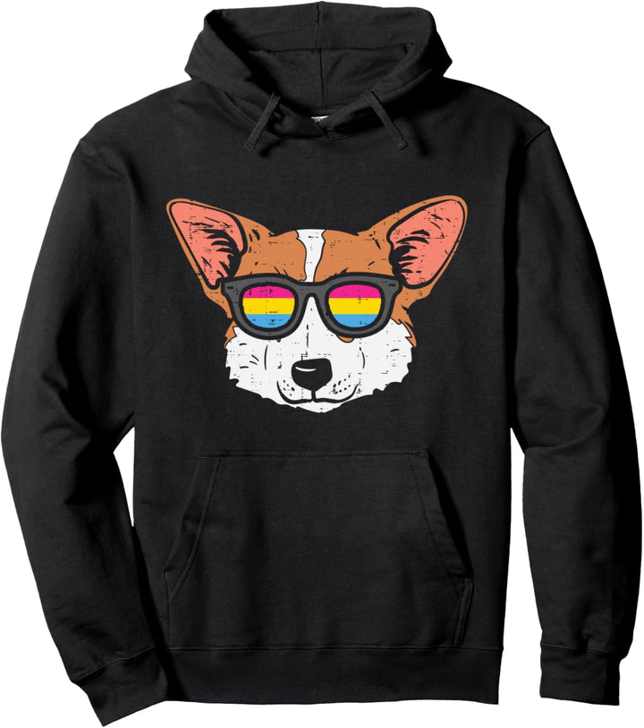 Welsh Corgi Pansexual Sunglasses Pan Pride Dog Men Women Pullover Hoodie