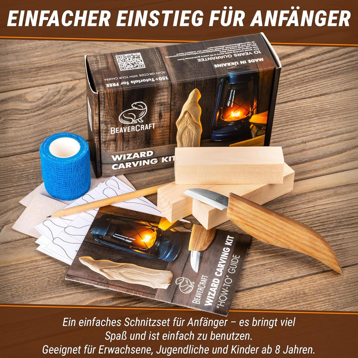 BeaverCraft, Holzschnitz-Set für die Anfänger – Hobby DIY Schnitzset für Erwachsene und Jugendliche