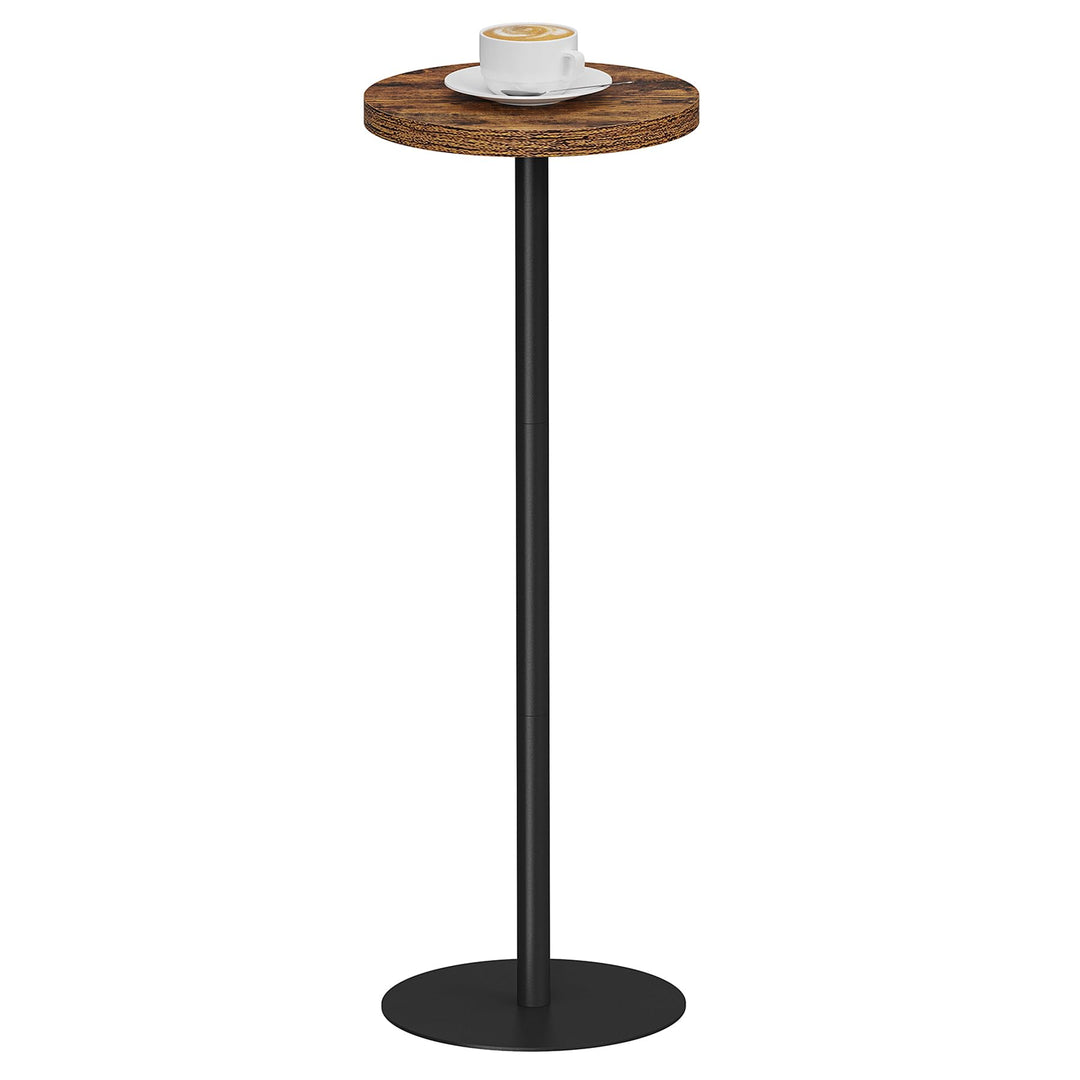 TUTOTAK TB01BB065EU Beistelltisch, hoch, runder Getränketisch, kleiner Standtisch, Wohnzimmer, Braun