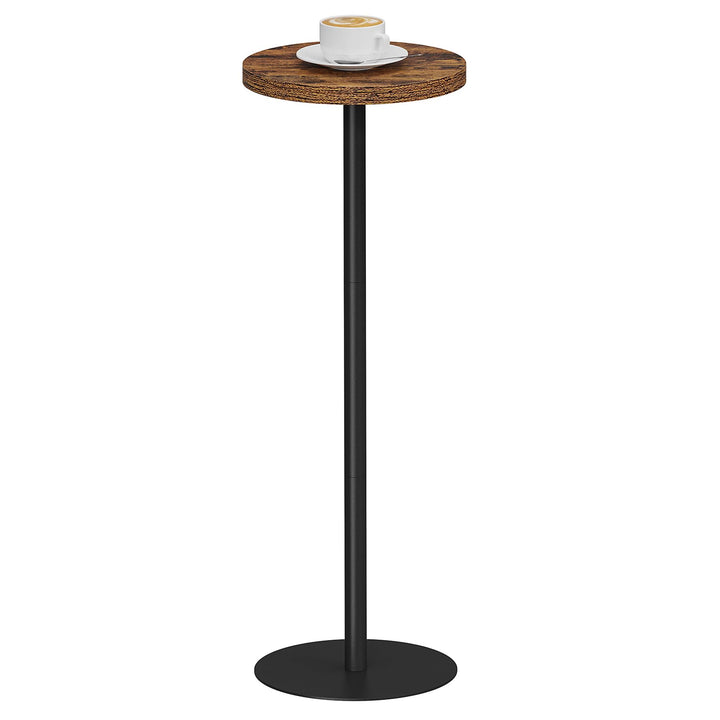 TUTOTAK TB01BB065EU Beistelltisch, hoch, runder Getränketisch, kleiner Standtisch, Wohnzimmer, Braun