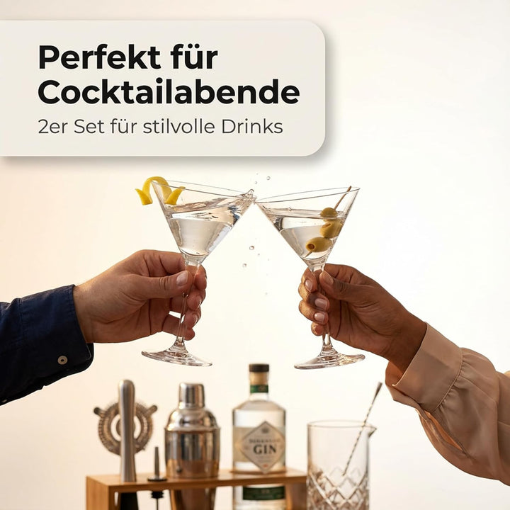 Der-Porzellan-Laden by Enoteca Martinigläser 210 ml, 2er Set, Cocktailgläser aus Kristallglas, spülm