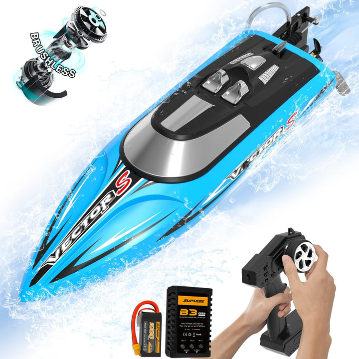 VOLANTEXRC RC Boot Vector S, ferngesteuertes Boot für Pools und Seen, 45+ kmh RC-Boot mit Alarmfunkt