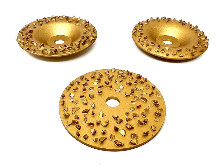 WELLERWERKZEUGE | 3er Set Raspelscheibe Schleifscheibe 76x10 Holz Hufbearbeitung für mini akku Winke