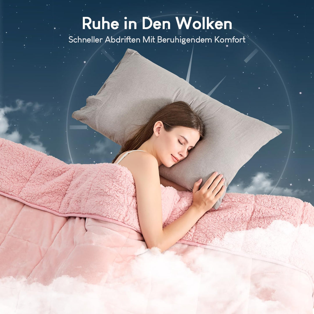 Cottonblue Gewichtsdecke 120x180cm 5.5kg- Sherpa Fleece Entspannungsdecke Erwachsene Zur Verbesserun