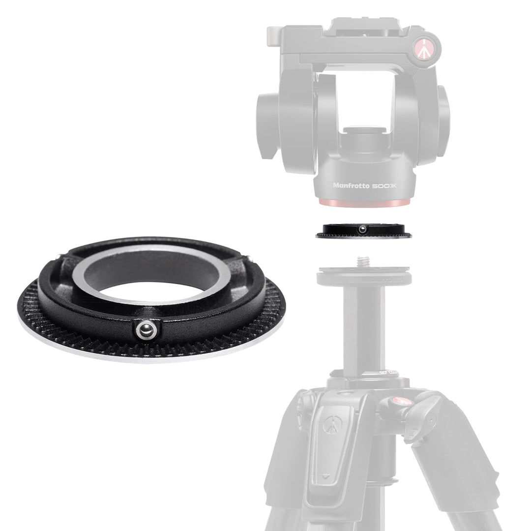 Manfrotto 60 Mm Flachbasis‑Adapter, Kompatibel mit MVH500XAH Videokopf, Anti‑Verdrehsicherung für St