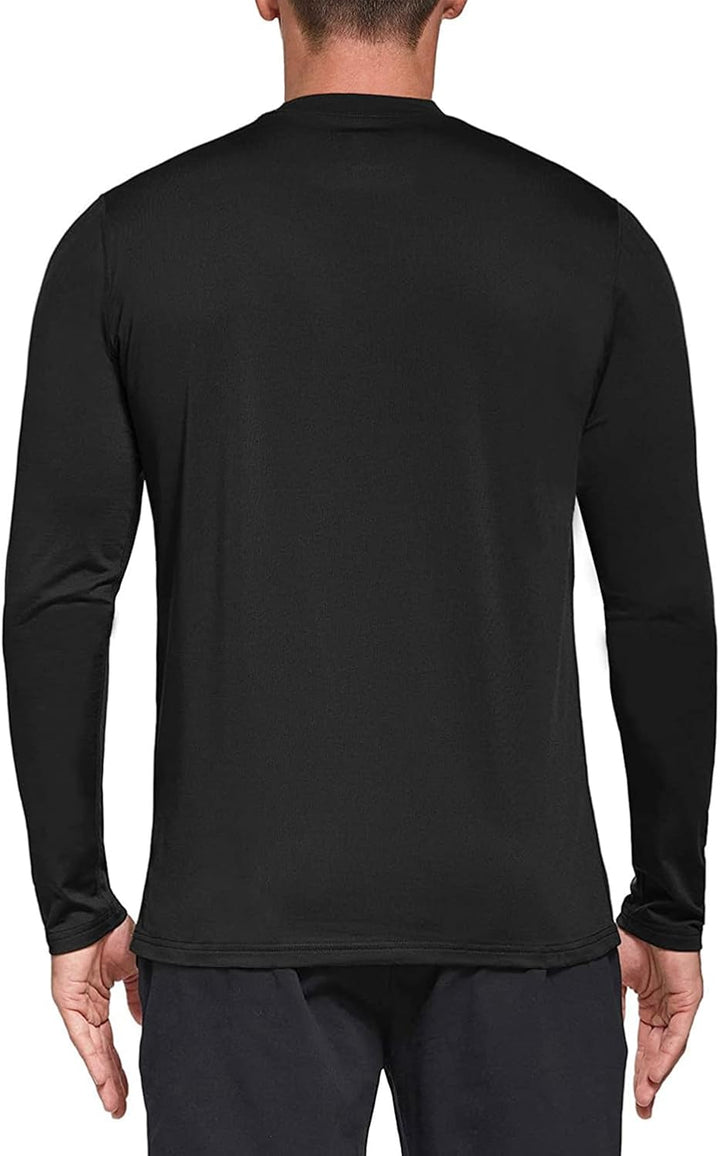 Herren 3er Pack Langarmshirt T-Shirts, UPF 50+ UV Schutz Schnelltrocknend Funktionsshirt Laufshirts,