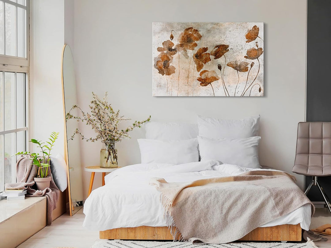 murando - Bilder Mohnblumen 90x60 cm Leinwandbild 1 tlg Kunstdruck modern Wandbilder XXL Wanddekorat