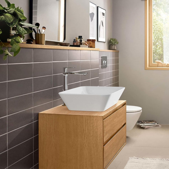 hansgrohe Rebris E - Waschtischarmatur ohne Ablauf, energiesparend (CoolStart), Wasserhahn Bad mit A
