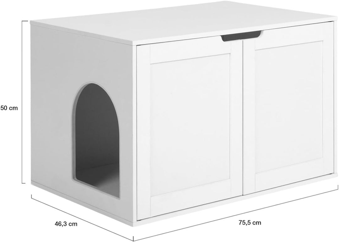 IDMarket - Katzenklo - Versteck mit Doppeltüren weiss