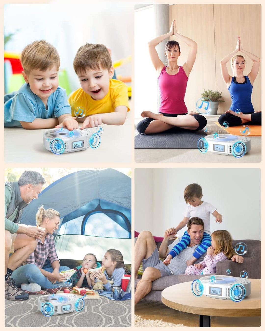 Desobry CD Player tragbar Kinder klein mit Bluetooth discman Kinder Lautsprecher Radio Boombox-CD-Pl