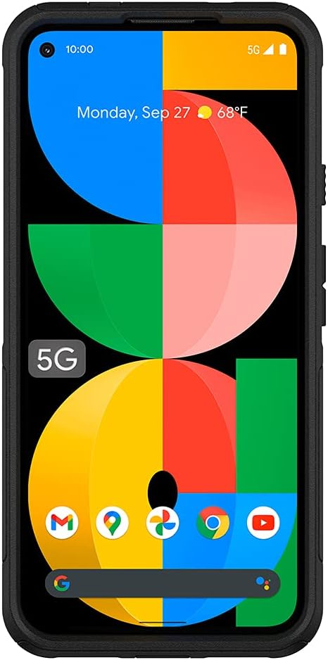 OtterBox Pixel 5a Commuter Series Schutzhülle – Schwarz, schlank und robust, taschenfreundlich, mit