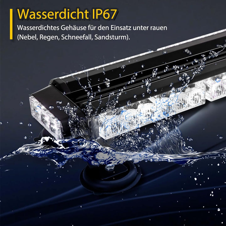 26,5" 54 LED Stroboskop-Lichtleiste, doppelseitig blinkend, hohe Intensität, Kfz-Warnung, Notfall, S