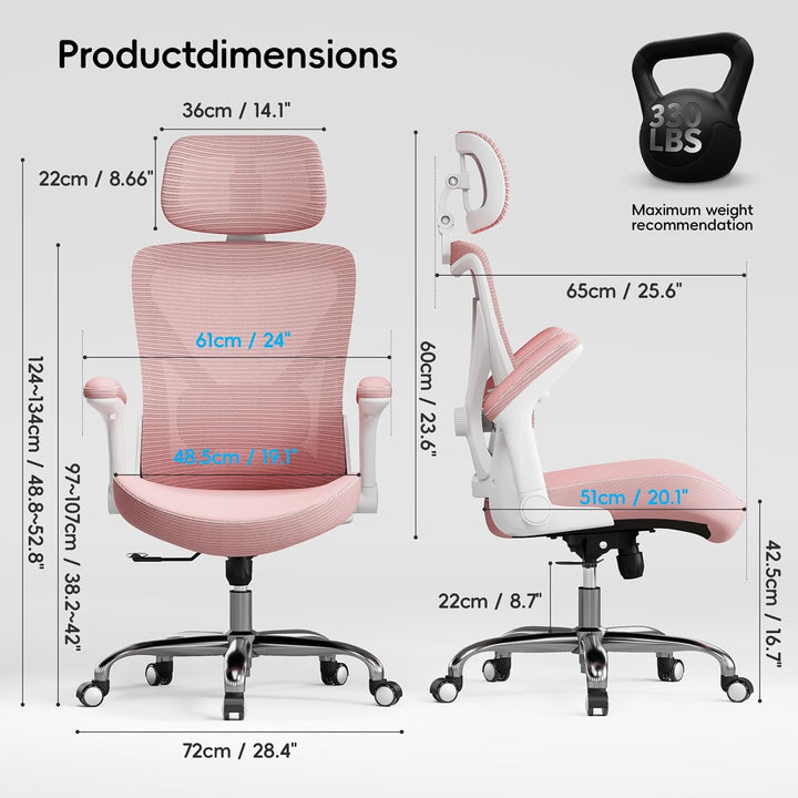 TRALT Ergonomischer Bürostuhl - Office Chair Bürostuhl PU-Leder Verstellbarer Lendenwirbelstütze Des