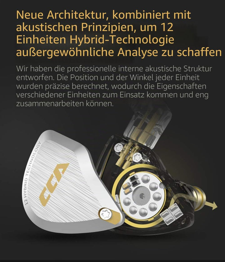 CCA C12 5BA 1DD Stereo Bass Kopfhörer In Ear Kopfhörer mit Kabel Noise Cancelling Sport Earbuds Head