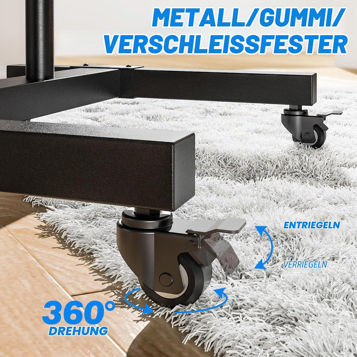 RFIVER Universal TV Ständer Rollbar für 32 40 42 43 49 50 55 65 70 75 Zoll Fernseher, TV Wagen mit R