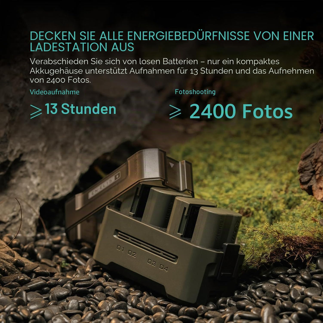 EN-EL15C Ersatzakku- und Ladegeräteset, 4er-Pack 2400-mAh-Akkus und Vierkanal-USB-C-PD-Schnellladege