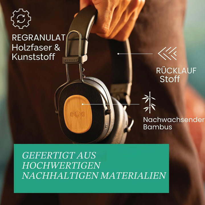 House of Marley Positive Vibration Riddim kabellose On-Ear Bluetooth Kopfhörer - 50 Std. Spielzeit,