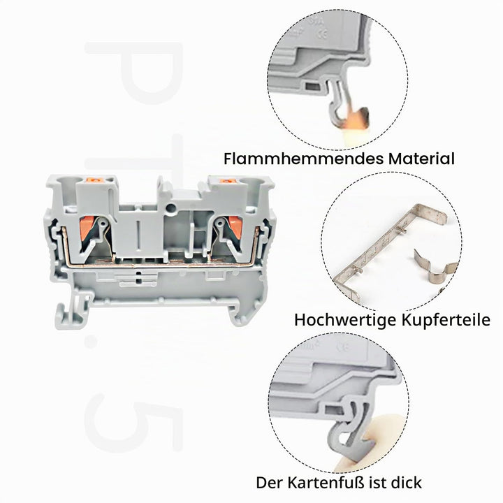 JINXIAN Reihenklemmen Hutschiene Klemmen PT-2,5 Durchgangsklemme Hutschiene Klemmleisten DIN-Schiene
