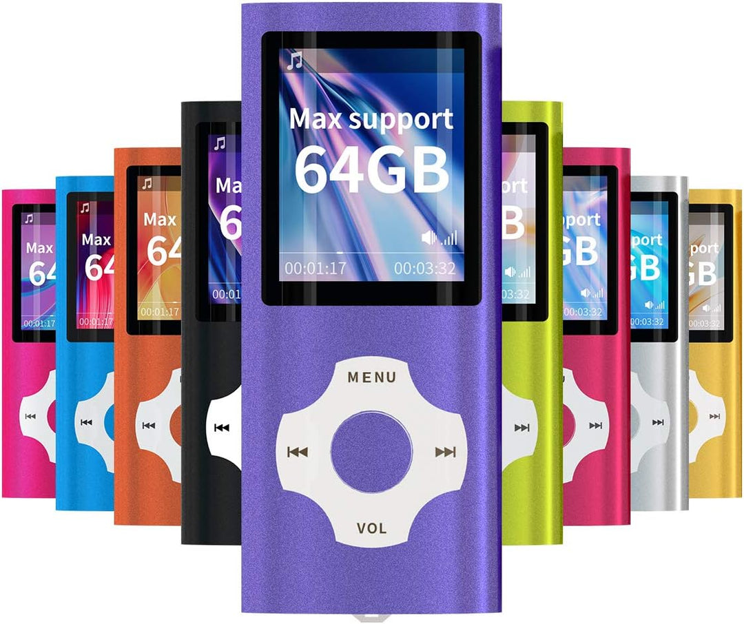 Mymahdi MP3/MP4-Player, lila mit 1,8-Zoll-LCD-Bildschirm und Memory-Karten-Slot, Support für Max 128