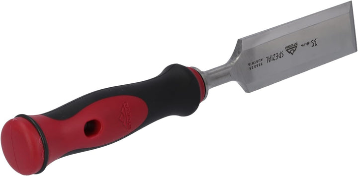 Stemmeisen mit rot-schwarzem 2K-Griff, 35mm, Stubai Profi Stechbeitel zur präzisen Holzbearbeitung,
