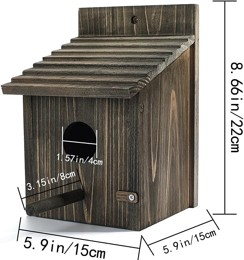 Vogelhaus aus Holz für draussen mit Stange für Finken, Bluebird, Kardinäle, hängendes Vogelhaus, Gar