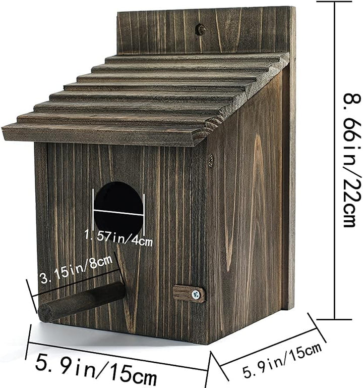 Vogelhaus aus Holz für draussen mit Stange für Finken, Bluebird, Kardinäle, hängendes Vogelhaus, Gar