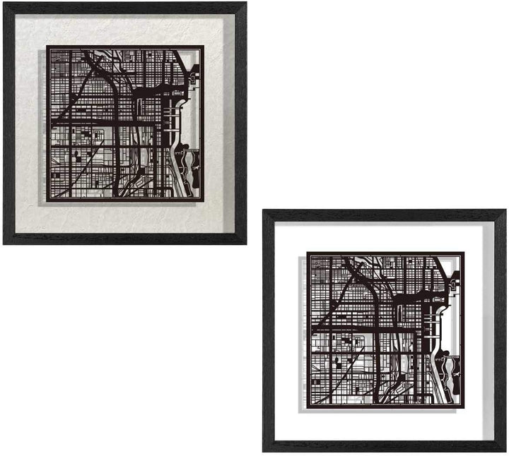 O3 DESIGN STUDIO - Marco de Papel para mapas, 22,8 x 22,8 cm, en Caja de Regalo, Fondo, autocambiant