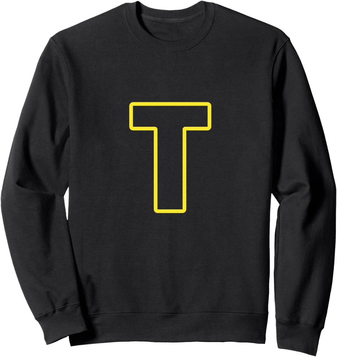 Buchstabe T Gelb Fettschrift Einfach Sweatshirt
