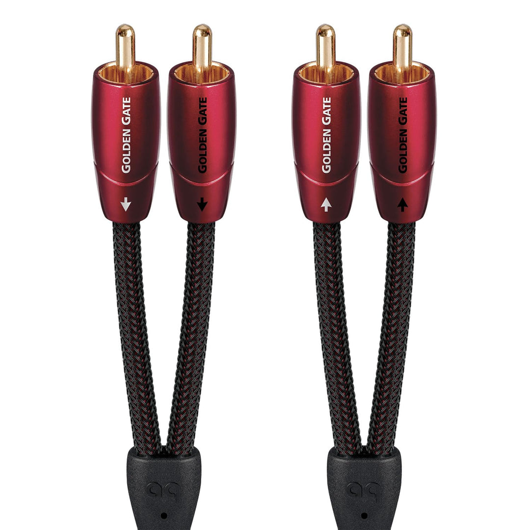 AudioQuest 2 m Golden Gate RCA Audiokabel 2 x RCA Schwarz - Audiokabel (2 x RCA, 2 x RCA, Kupfer, 2