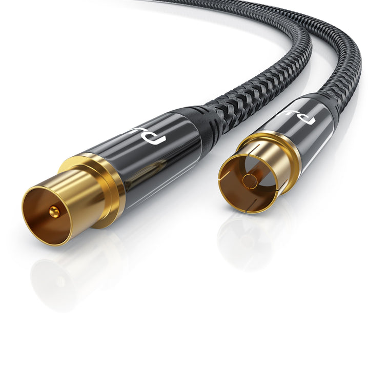 CSL - 5m HDTV Antennenkabel mit Braiding 8k 4k HDTV - Antennenstecker zu Antennenkupplung - 135 Db 7